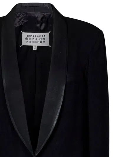 Maison Margiela Wool Single-breasted Blazer Jacket In Black