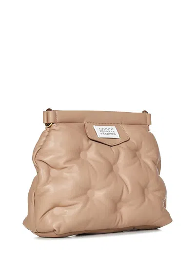 Shop Maison Margiela Glam Slam Classique Small Shoulder Bag In Beige