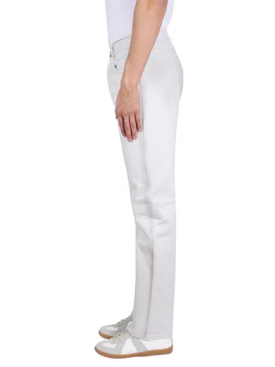 Shop Maison Margiela Straight Leg Pants In White