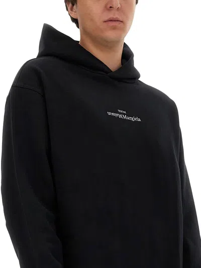 Shop Maison Margiela Sweatshirt With Logo In Black
