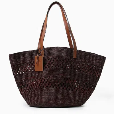 Shop Manebi Manebí Chocolate-coloured Basket Bag In And In Brown