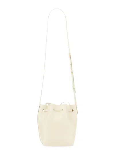 Shop Mansur Gavriel Mini Mini Bucket Bag In White