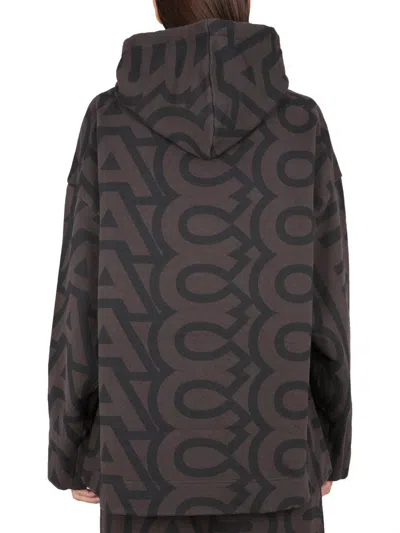 Shop Marc Jacobs Monogram Logo Sweatshirt In Brown