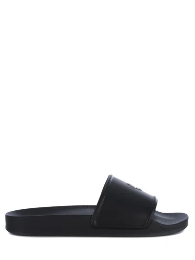 Shop Marcelo Burlon County Of Milan Rubber Slide Sandal In Black