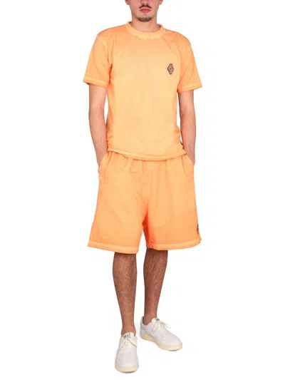 Shop Marcelo Burlon County Of Milan Sunset Cross Regular T-shirt In Orange