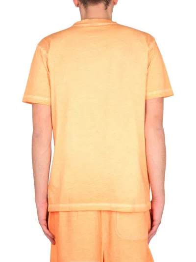 Shop Marcelo Burlon County Of Milan Sunset Cross Regular T-shirt In Orange