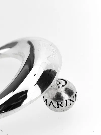 Shop Marine Serre 'moon Stud' Single Earrings In Silver