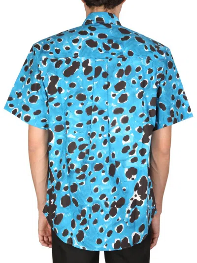 Shop Marni "pop Dots" Print Shirt In Baby Blue