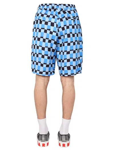 Marni Checked Knee-length Shorts In Multicolour