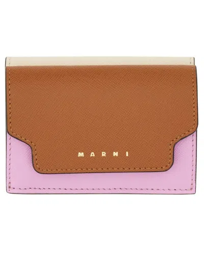 Shop Marni Tri-fold Wallet In Pink