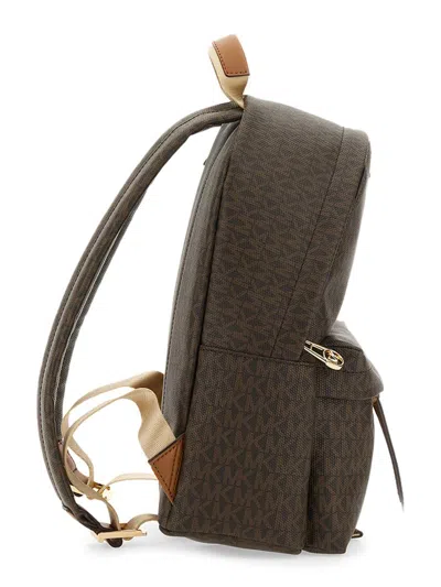 Shop Michael Kors Backpack With Logo In Brown