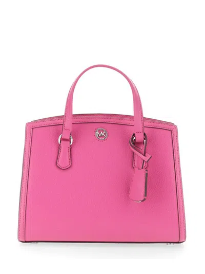 Shop Michael Kors Chantal Medium Handbag In Fuchsia