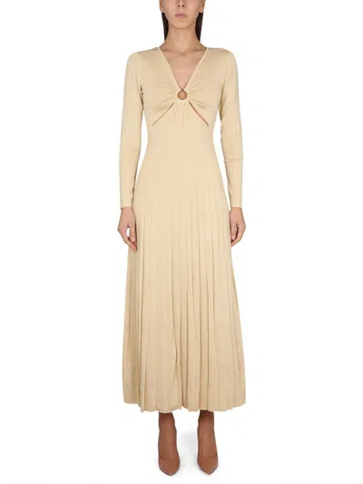 Shop Michael Kors Knit Maxi Dress In Gold