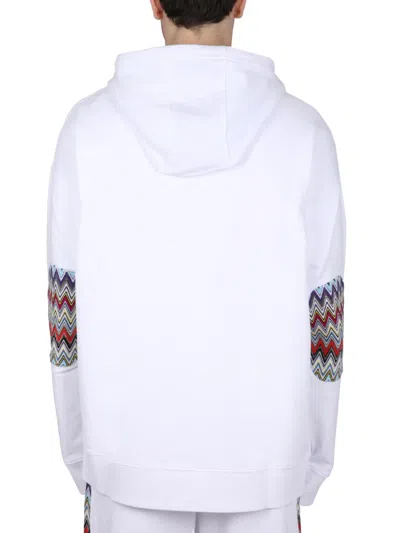 Shop Missoni Zipper Hoodie In White