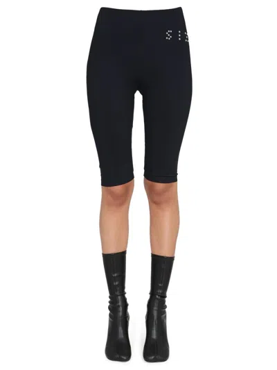 Shop Mm6 Maison Margiela Studded Shorts In Black