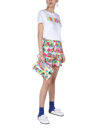 Shop Moschino "comics" Shorts In Multicolour