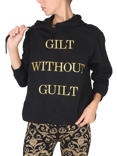 Shop Moschino "gilt Without Guilt" Sweatshirt In Black