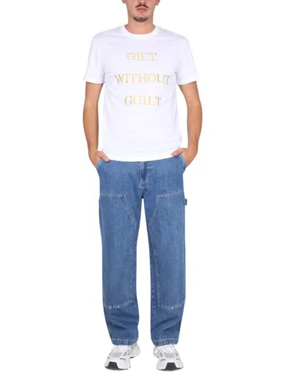 Shop Moschino "guilt Without Guilt" T-shirt In White