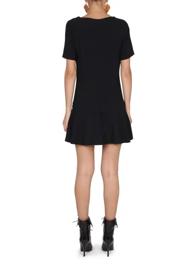 Shop Moschino "handle With Care" Dress In Black