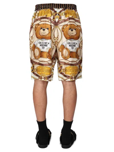 Shop Moschino "teddy" Bermuda Shorts In Multicolour