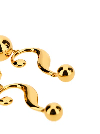 Shop Moschino 'question Mark' Earrings In Gold