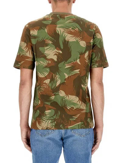 Shop Moschino Camouflage T-shirt In Green