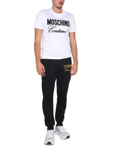 Shop Moschino Crewneck T-shirt In White