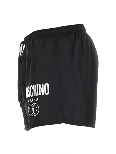 Shop Moschino Double Smile Swimsuit In Black