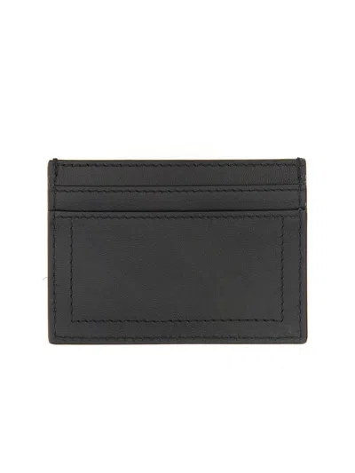 Shop Moschino Leather Card Holder In Black