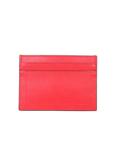 Shop Moschino Leather Card Holder In Red