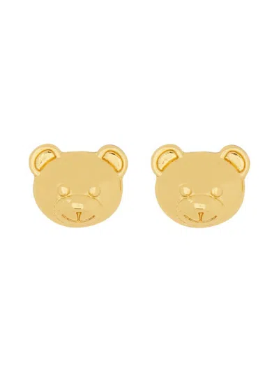 Shop Moschino Orecchini Piccoli Teddy Bear In Gold