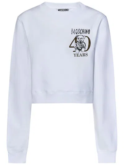 Shop Moschino Sweatshirt In White