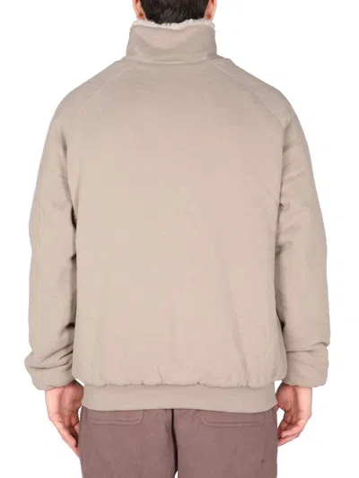Shop Mouty "nyc" Reversible Sweatshirt In Beige
