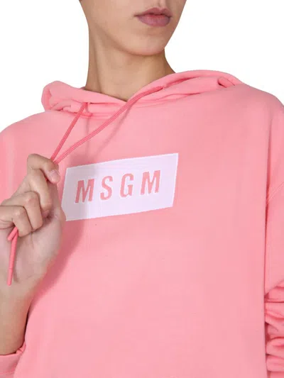 Shop Msgm Hoodie In Pink
