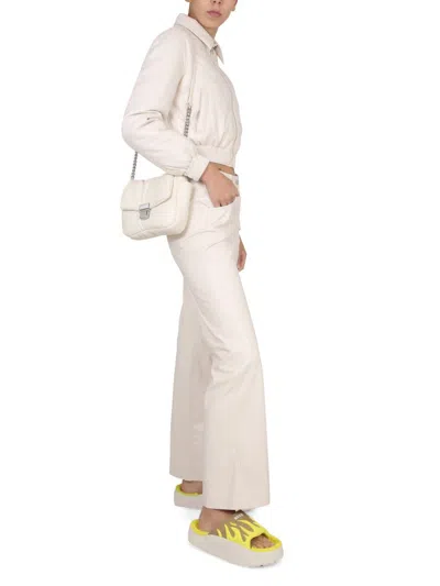 Msgm Collared Neck Jacket Elasticated Hem In Pink