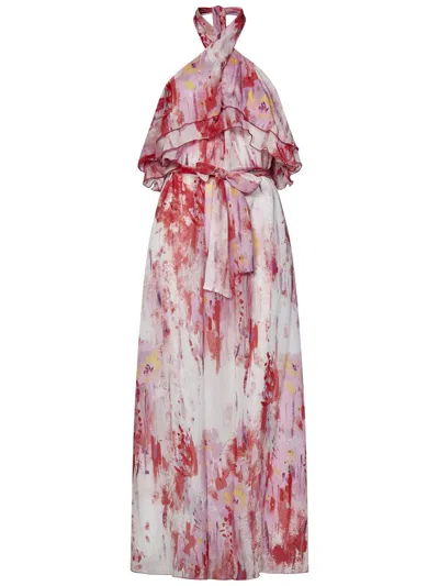 Shop Msgm Long Dress In Pink