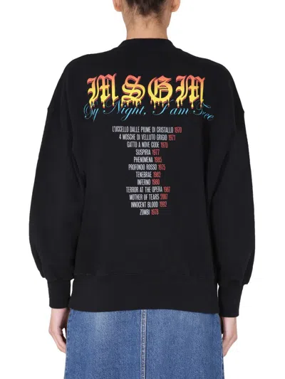 Shop Msgm Paricollo Sweatshirt In Black