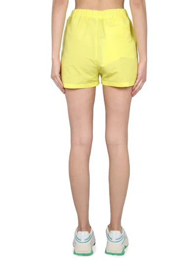 Shop Msgm Shorts With Elastic In Yellow