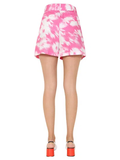 Shop Msgm Shorts With Pinces In Pink