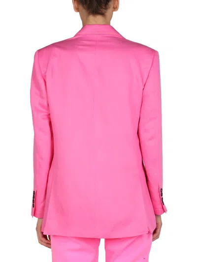 Msgm Single-breasted Jacket In Fuchsia