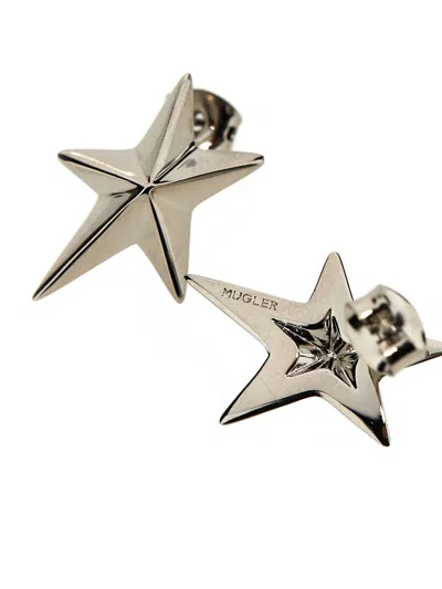 Shop Mugler 'mini Star' Earrings In Silver