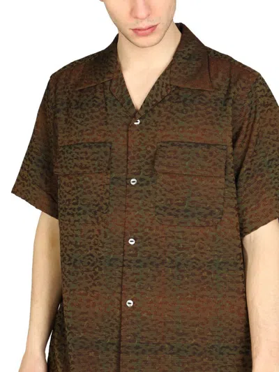 Needles Animalier Print Shirt In Brown