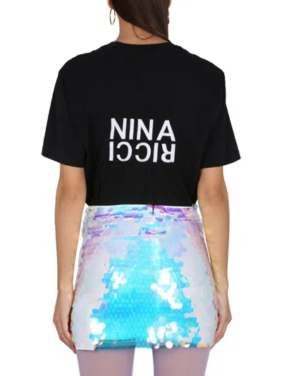 Shop Nina Ricci Logo Print T-shirt In Black