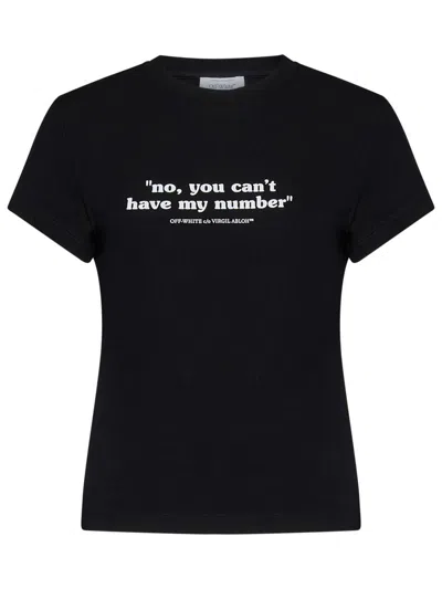 Shop Off-white 'quote Number' T-shirt In Black
