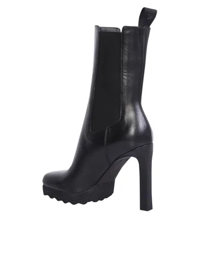 Shop Off-white Chelsea Boot With Heel In Black
