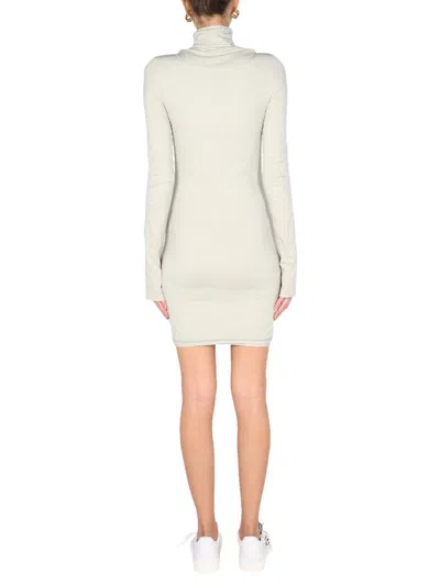 Shop Off-white High Neck Dress In Grey