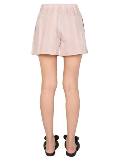 Off-white Striped Pattern Shorts In Pink