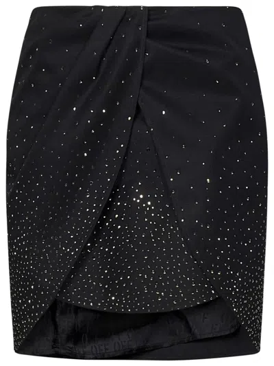 Shop Off-white Twist Bling Skirt In Black