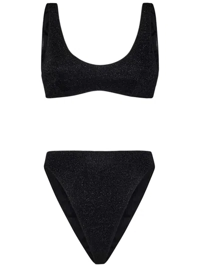 Shop Oseree Oséree Lumière Bra 90s Bottom Bikini In Black