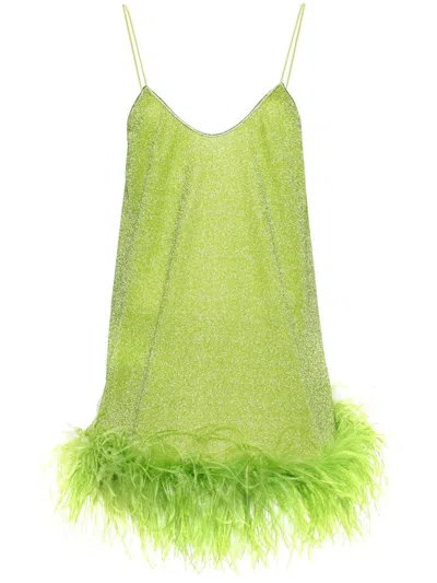 Shop Oseree Oséree Lumiere Plumage Short Dress Clothing In Green